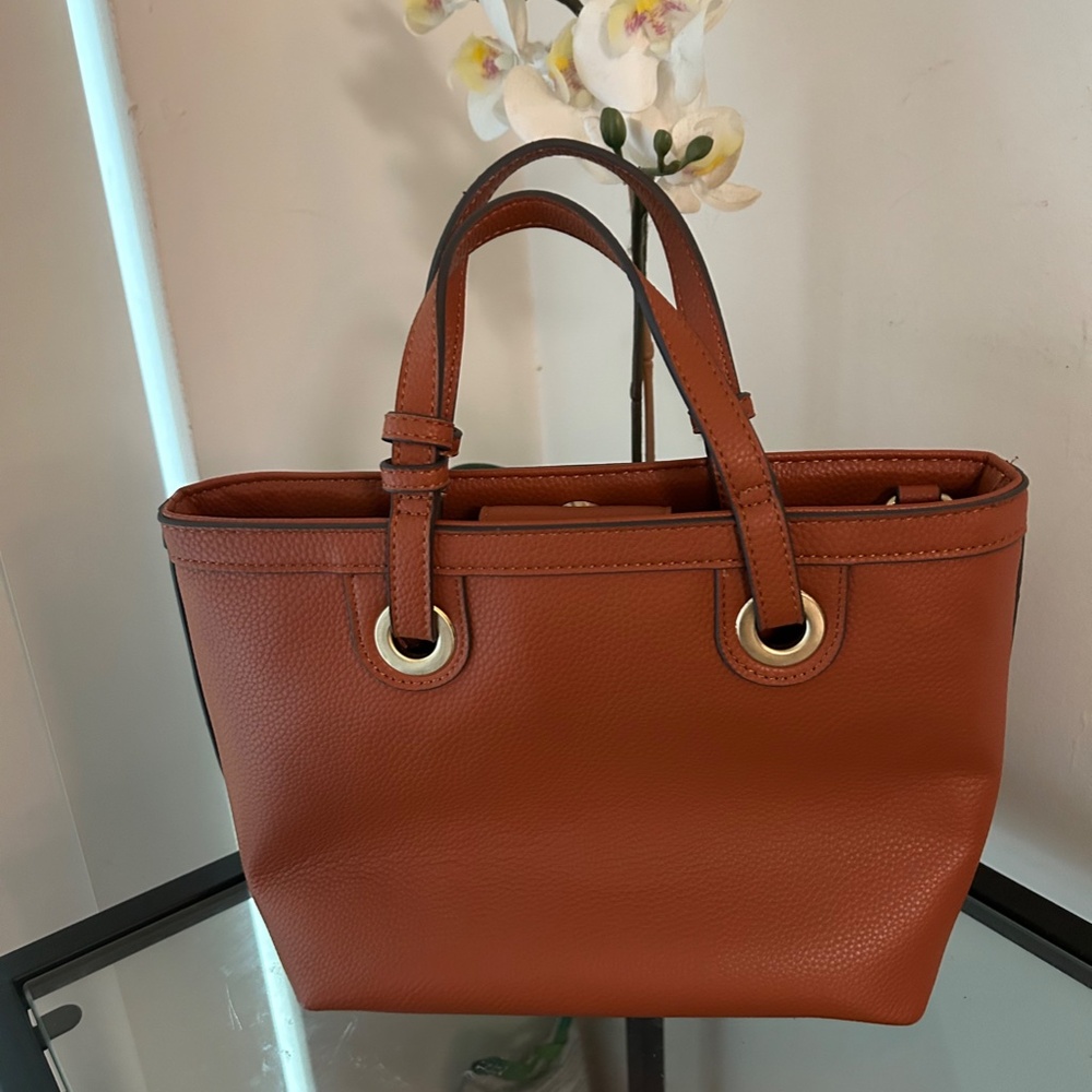 Nanette Lepore Brown Tote Bag With Gold Hardware *Crossbody Strap Not Included* - Picture 3 of 10